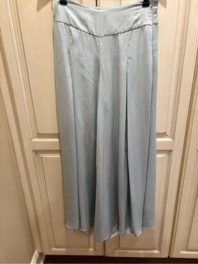 Basement Women's Light Bluish green gray Flowy wide leg dress pants